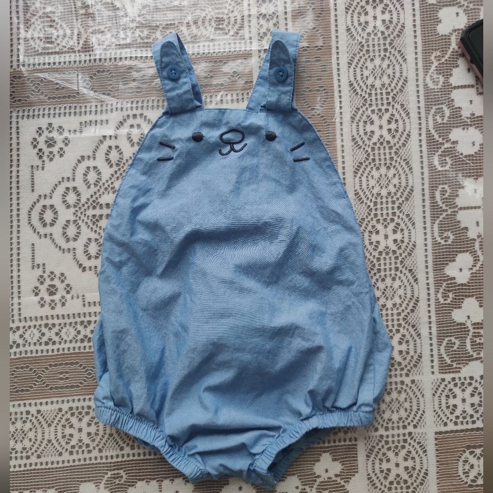 Cat & Jack Blue Baby  Bunny Onesie Perfect For Easter